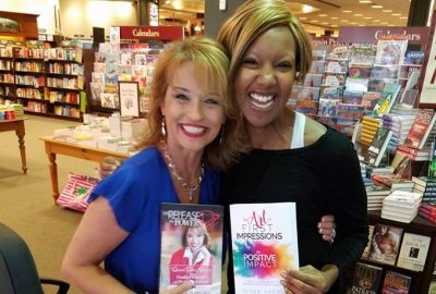 author-susan-young-with-rachel-werner-from-brava-magazine-at-barnes-noble-book-signing